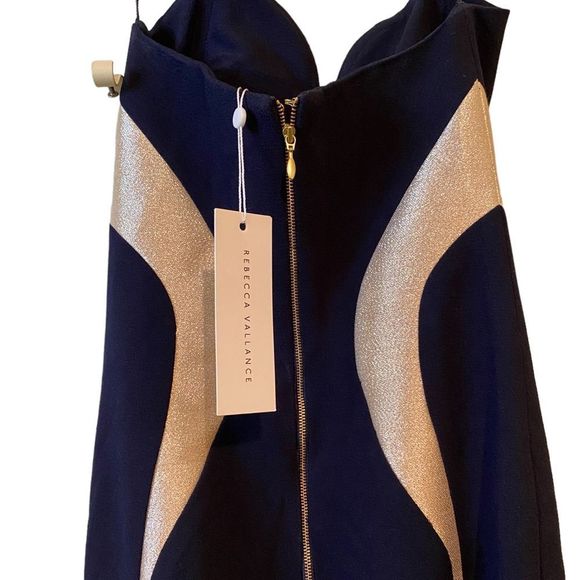 NWT Rebecca Vallance Lucienne Bonded Crepe Strapless Mermaid Gown in Ink SZ 2 - Picture 11 of 16